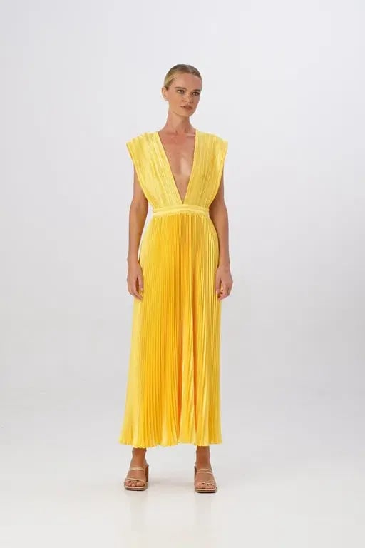 L'Idee Gala Gown Canary Size XL/Au 14 photo 2