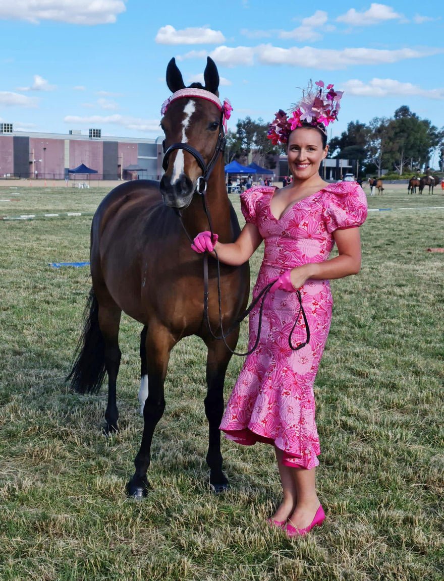 Stephanie Munro Millinery Pink Metallic Flowers photo 3