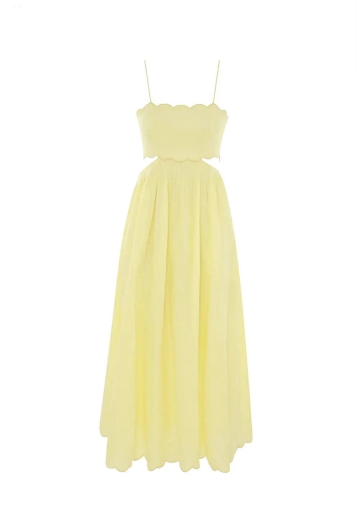 Zimmermann Halliday Scallop Midi Dress Yellow Size 2 / AU 12 photo 3