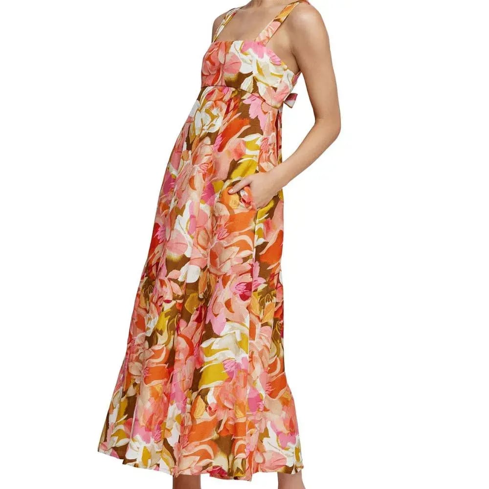 Acler Tate Midi Dress Pink Bouquet Size 12 photo 4
