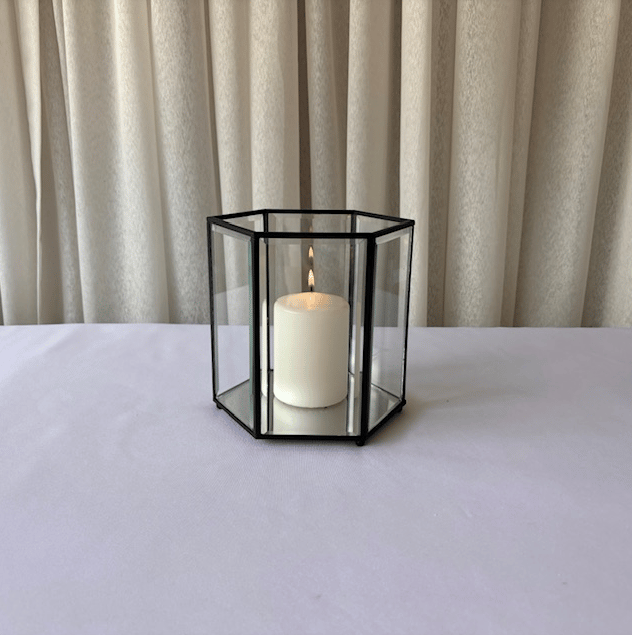 Black Hexagon Mirrored Lanterns photo 5