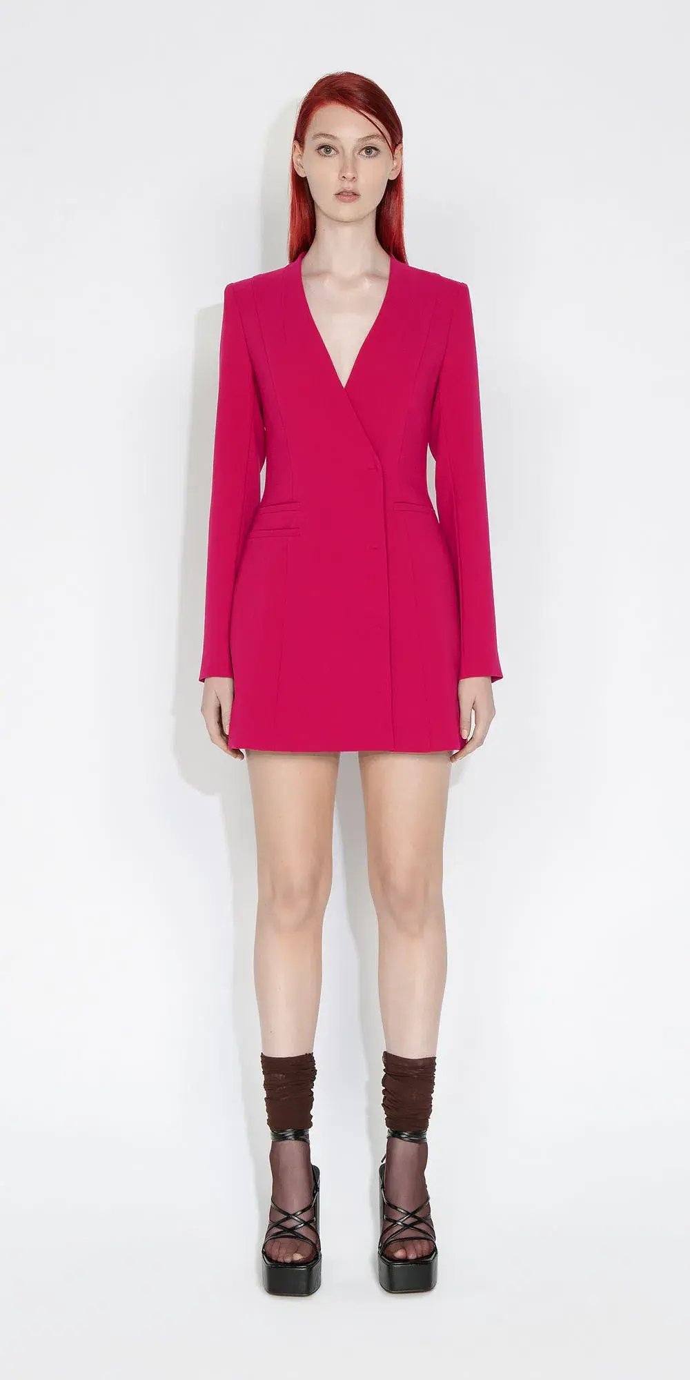 Cue Blazer Mini Dress Hot Pink Size 10 photo 4