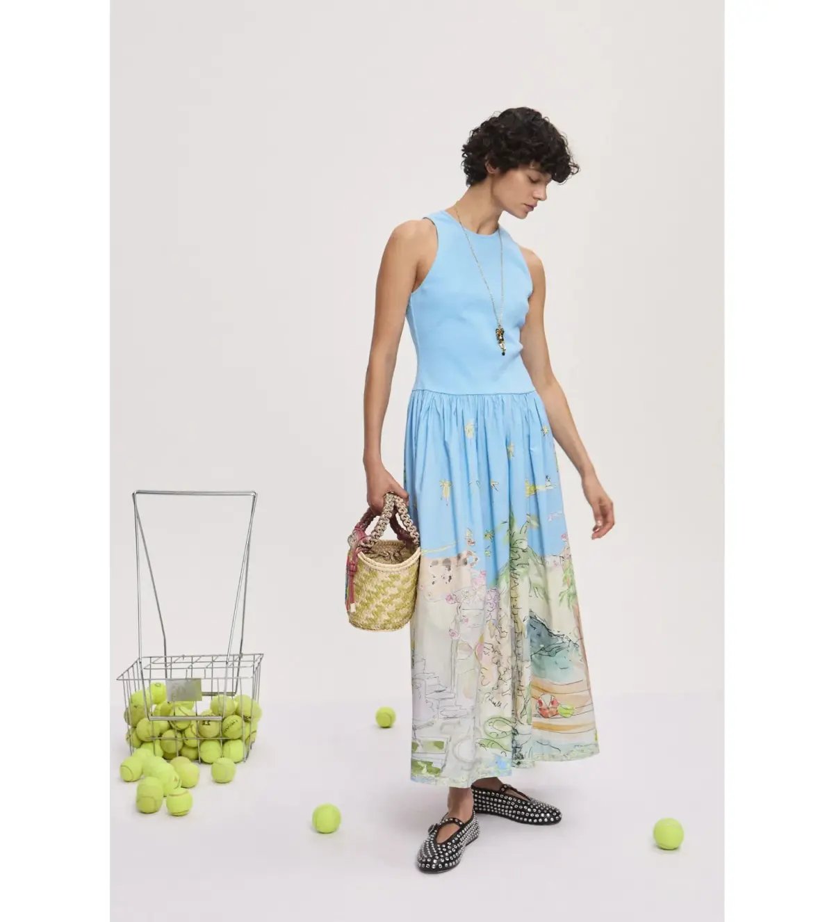 Alemais Anouk Tank Midi Dress Print Size AU  8 photo 2