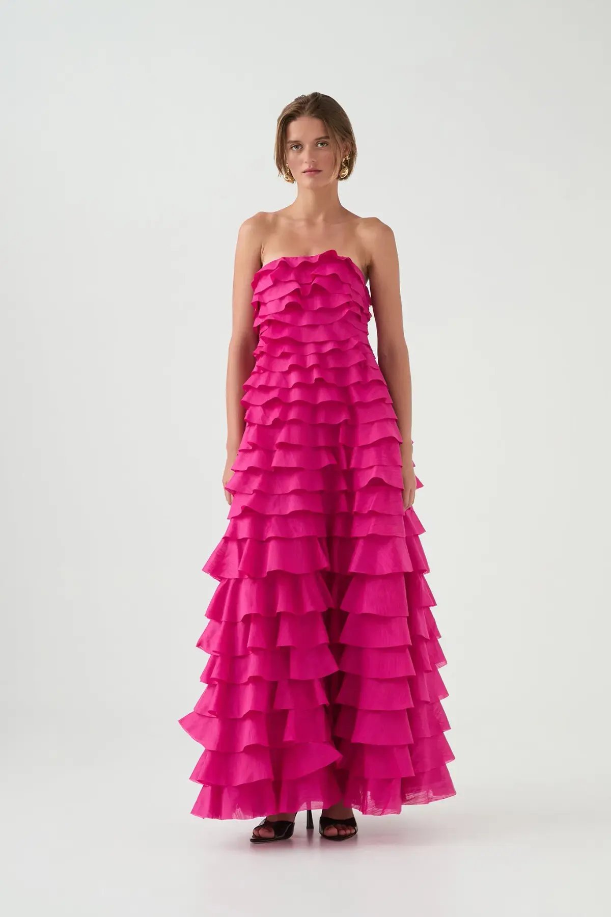 Aje Fleur Pleated Gown Pink Size 6 photo 5