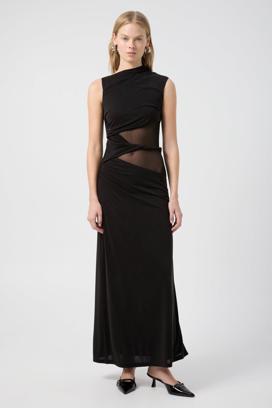 Third Form Interweave Drape Maxi Dress - Black photo 2