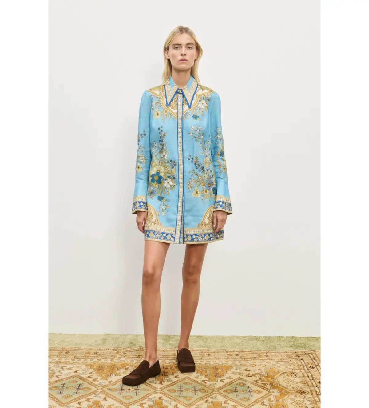 Alemais Cassie Mini Dress Blue Floral Size AU 12 photo 2