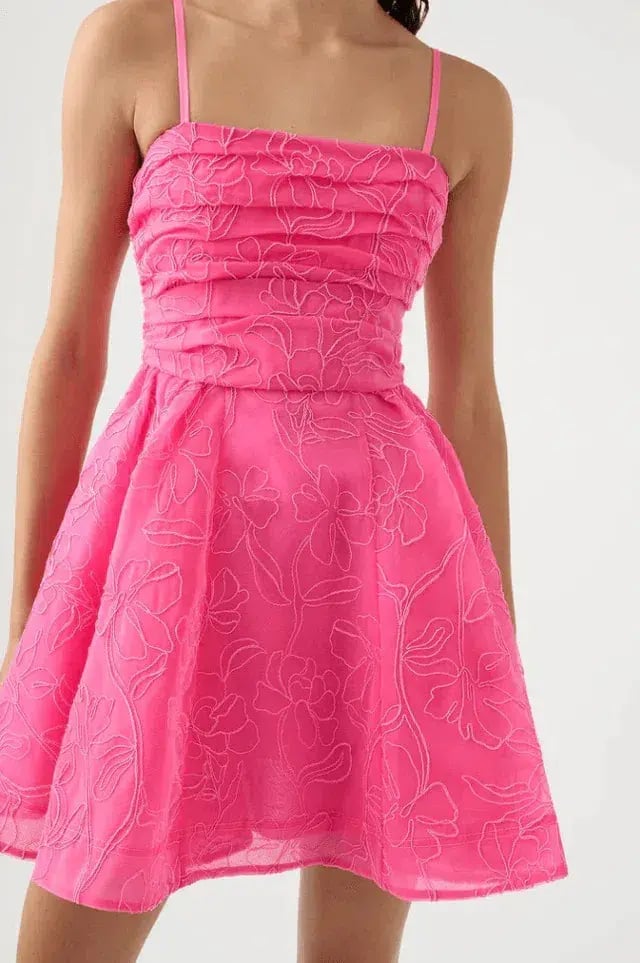 Aje Evangeline Cornelli Mini Dress Pink Size 8 photo 2