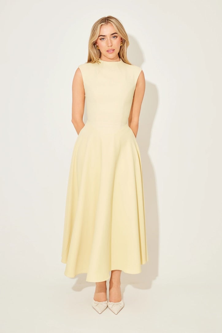 Odd Muse The Ultimate Muse Sleeveless High Waist Midi Dress - Lemon photo 2