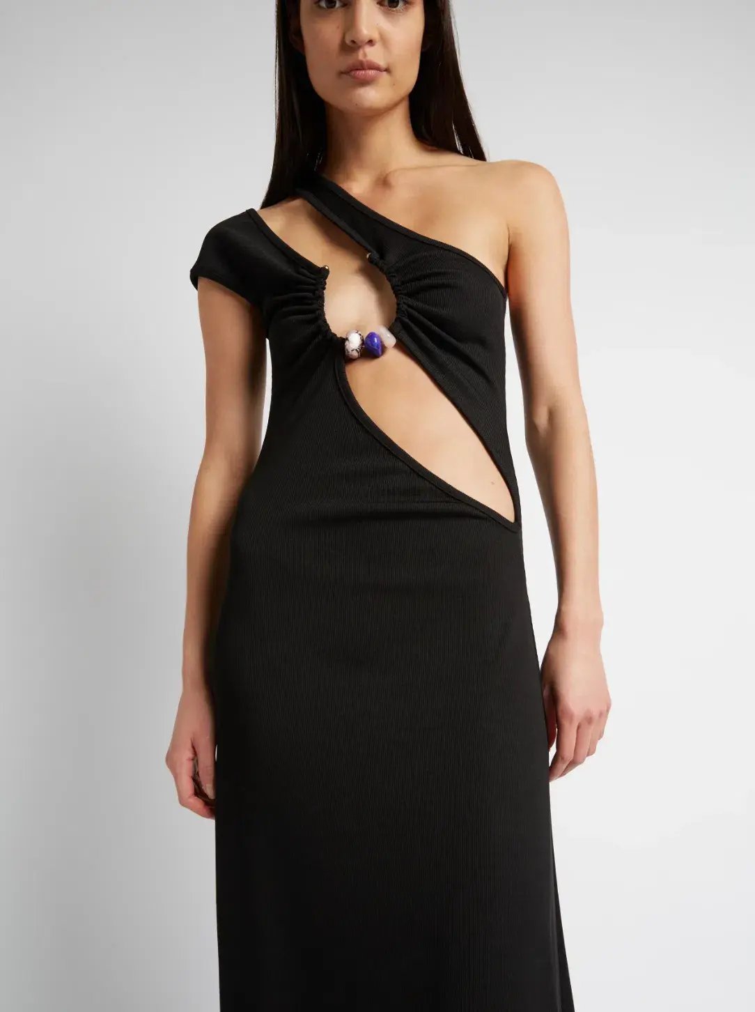 Christopher Esber Quartz Split Ruched Tank Dress Black Size 8 photo 4
