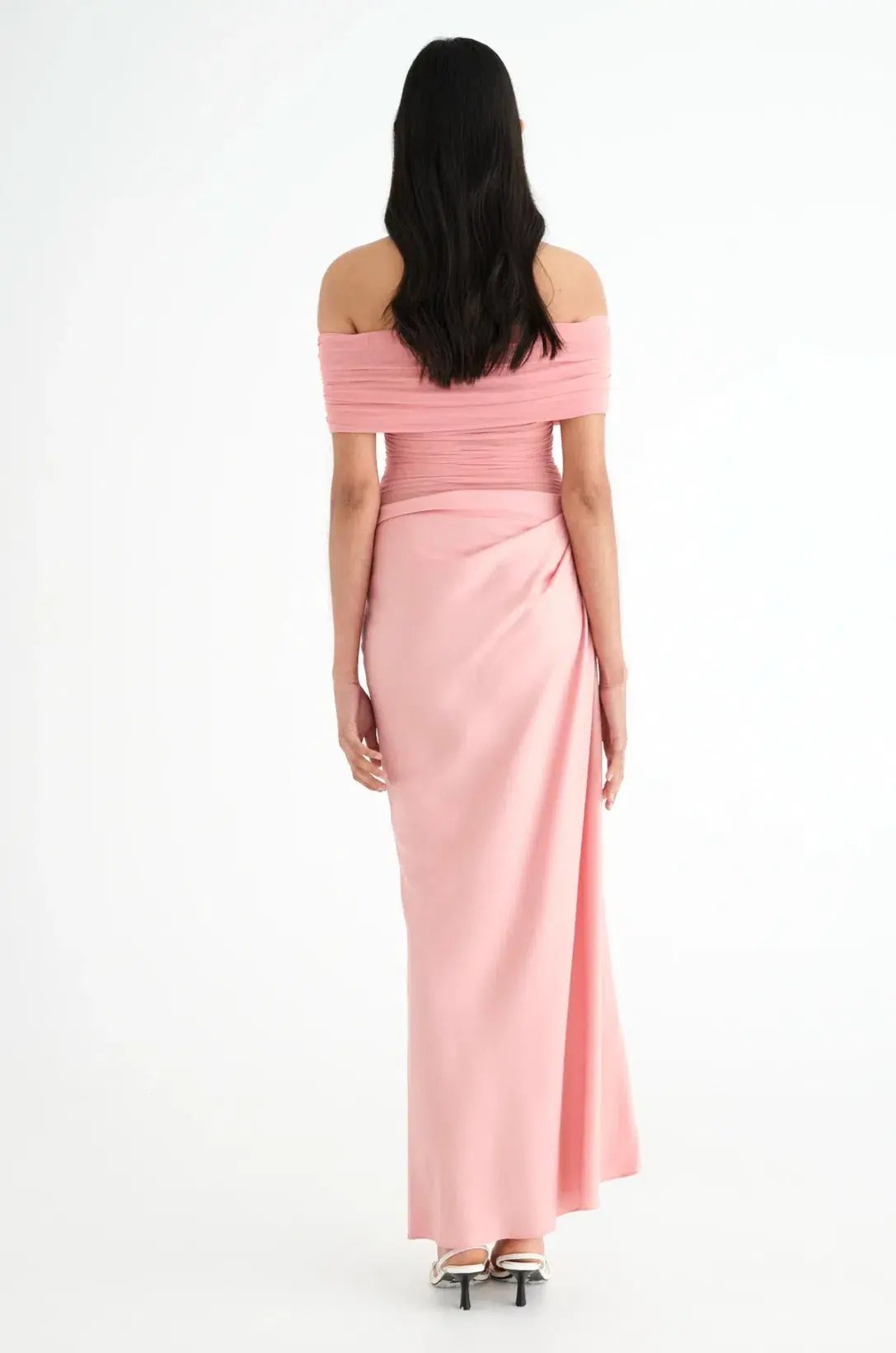 Benni Nico Off Shoulder Maxi Dress in Candyfloss Pink Size 8 photo 2