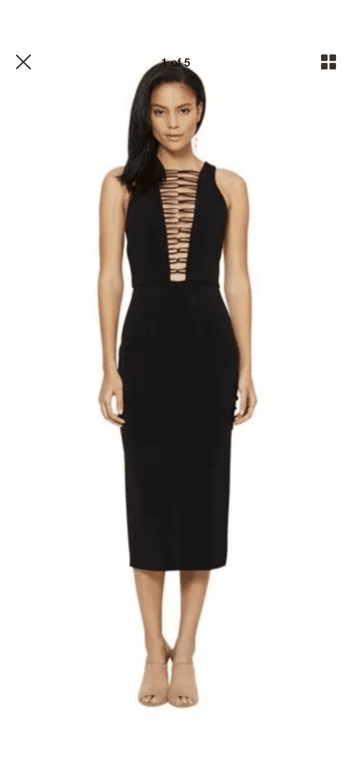 Bec & Bridge Midi Dress Black Size 10 photo 2
