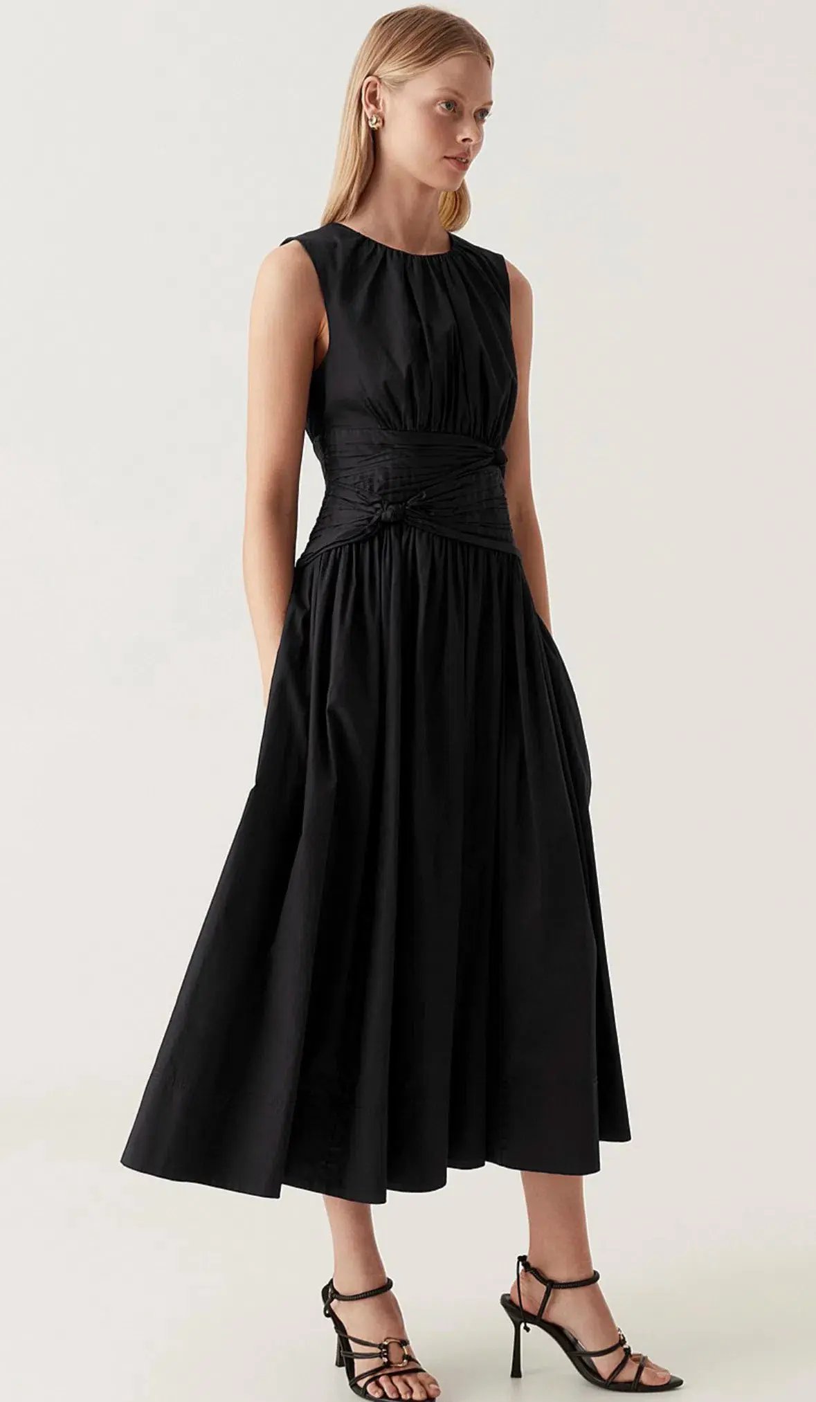 AJE Agatha Knot Waist Midi Dress Size 6 photo 3