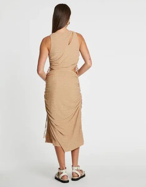 Suboo Liz Rouched Tank Midi Dress Gold Size XS / AU 6 photo 2