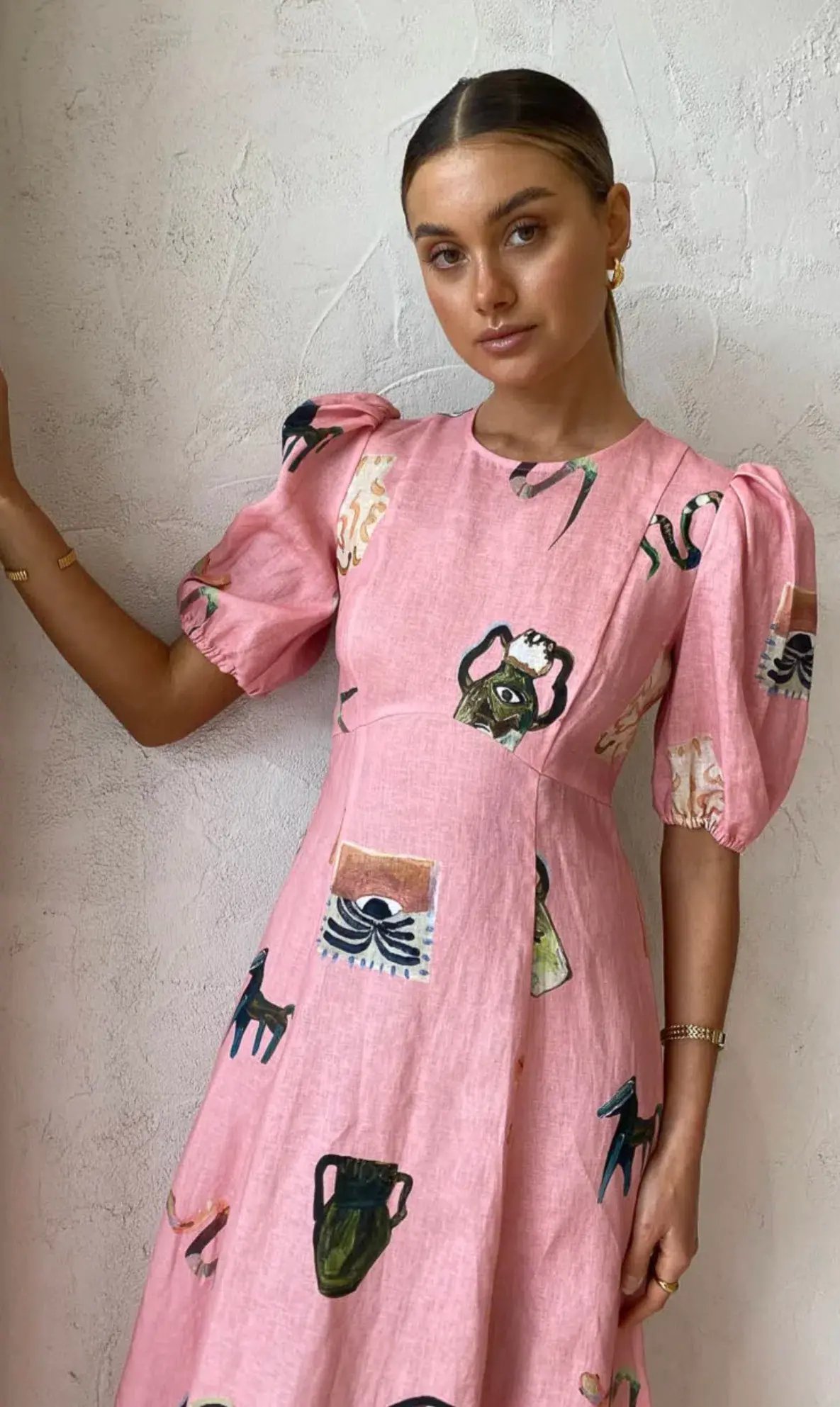 Alemais Cleo Midi Dress in Pink Size 10 photo 3