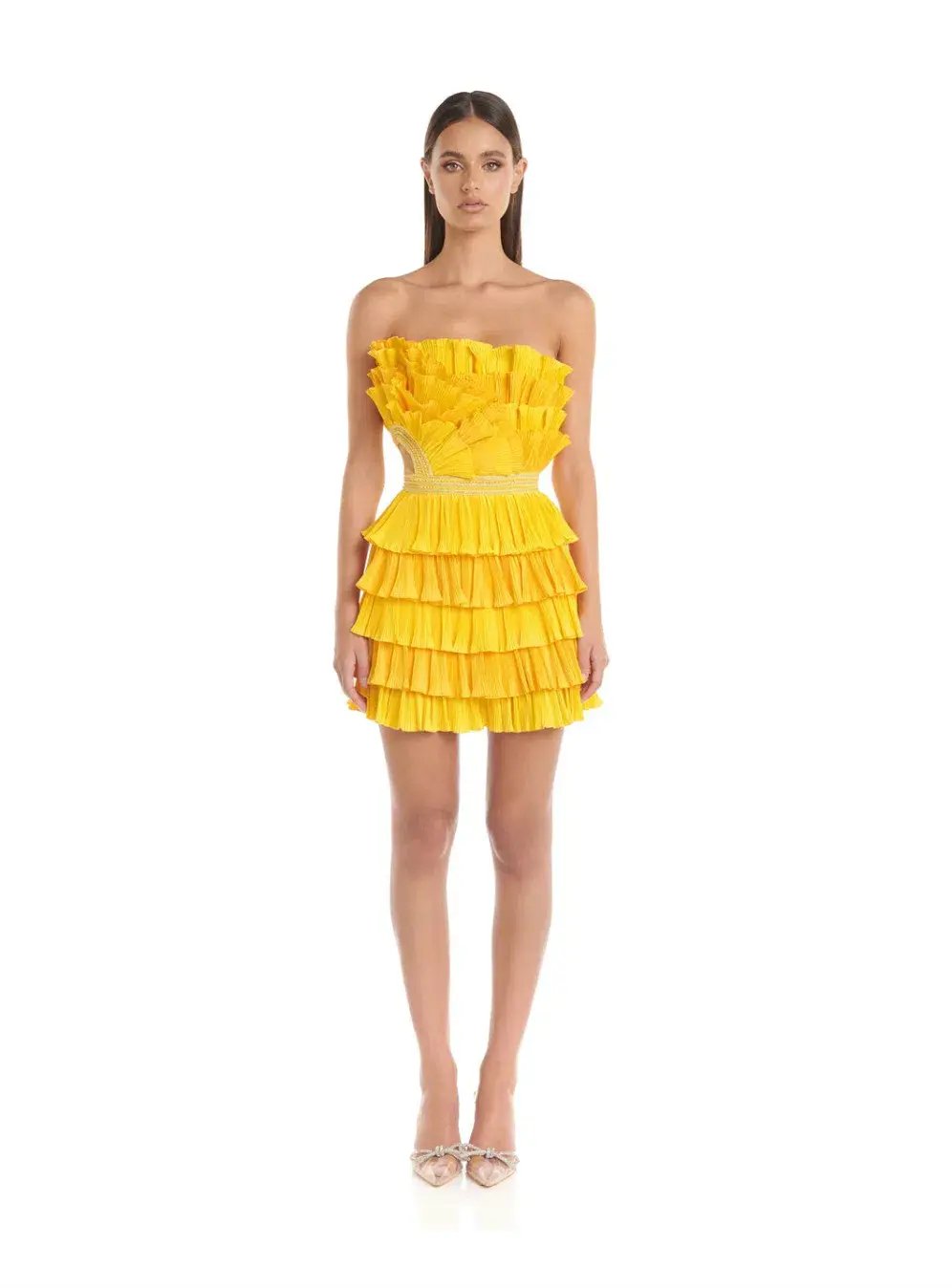 Eliya the Label Josephine Mini Dress in Yellow Size M / AU 10 photo 5