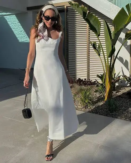 Leo Lin Odette Midi Dress White Size 8 photo 3