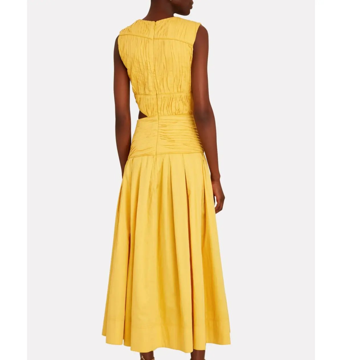 Aje Cascade Midi Dress Yellow Size AU 10 photo 2