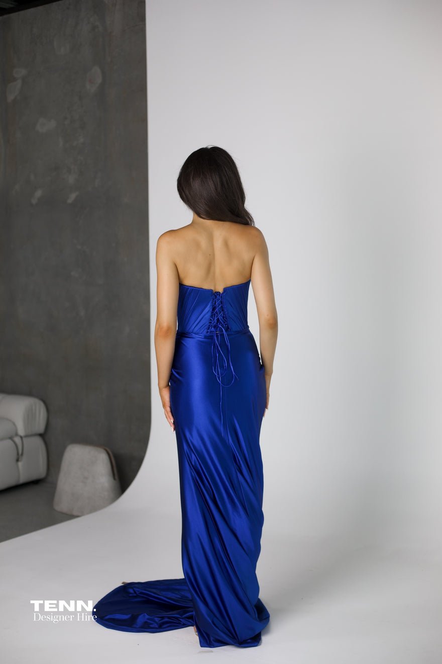 Albina Dyla Embellished Royal Gown - Cobalt Blue photo 2