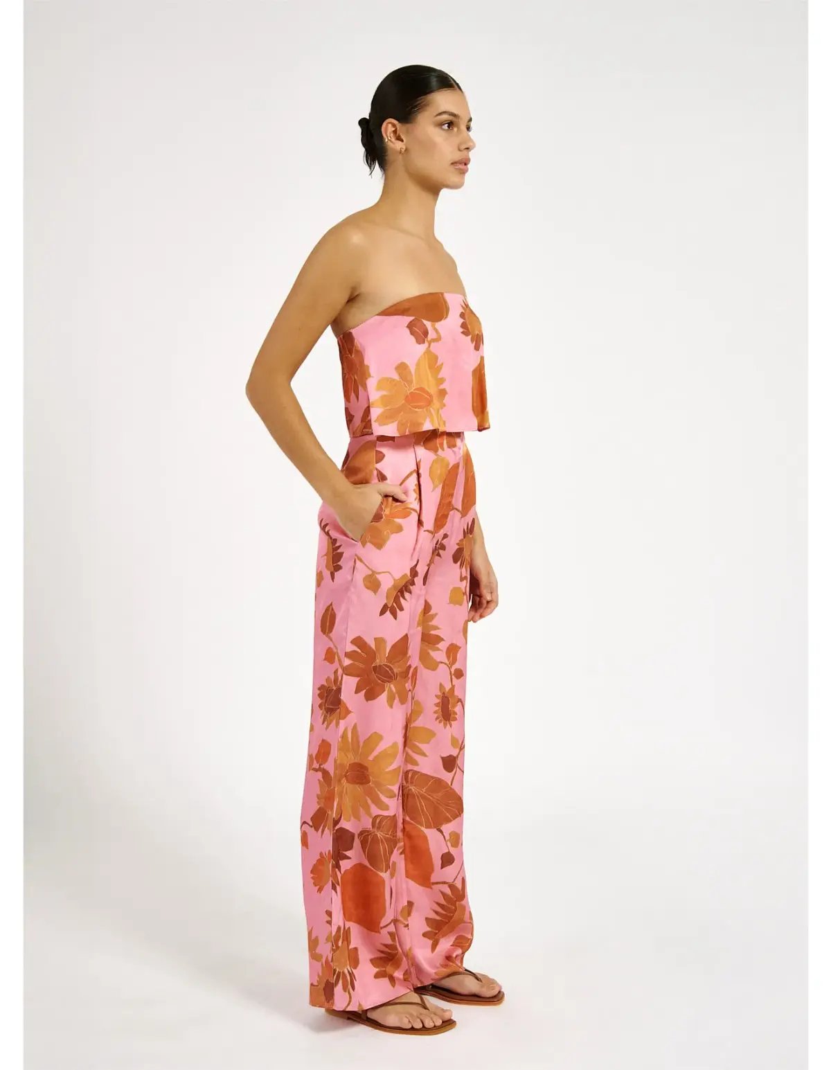 Roame Elma Bustier & Beckford Pant Set Pink & Floral Size 2/ AU 10 photo 2