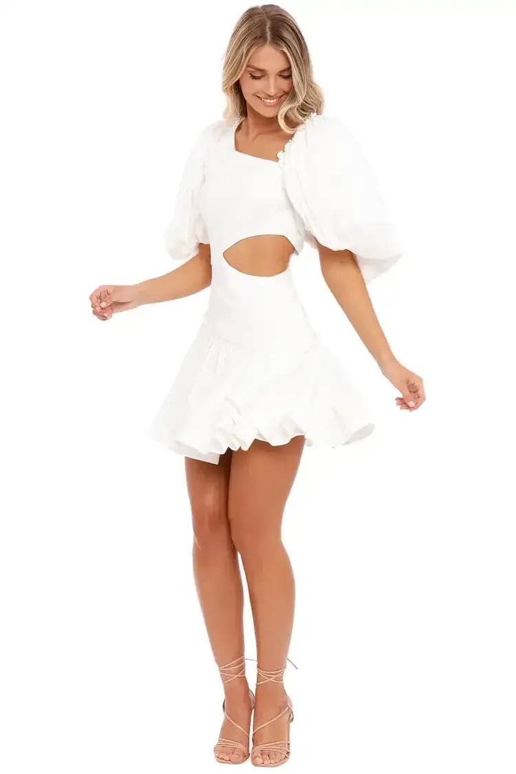 AJE Chateau Mini Dress in Ivory Size 6 photo 3