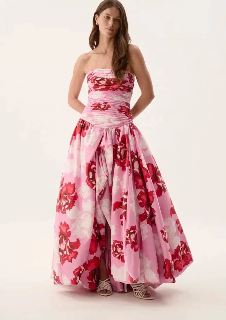Aje Behold Maxi Dress in Pink Boldly Blooming Size 10 photo 3