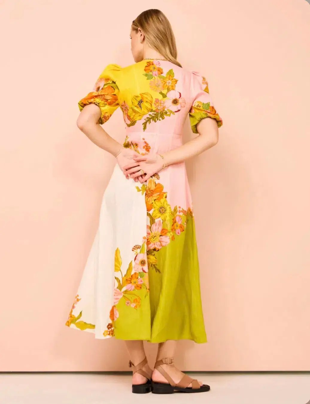 Alemais Silas Midi Dress In Multi Floral Size 14 photo 3