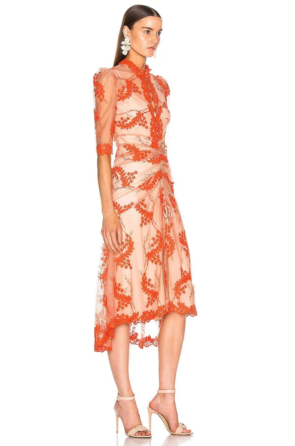 Alice McCall Honeymoon Midi Dress Orange/Nude Size 6 photo 2