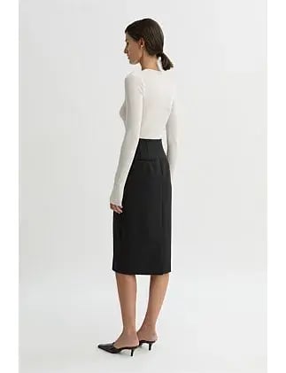 Willow Astrid Wool Pencil Skirt Black Size 6 photo 4