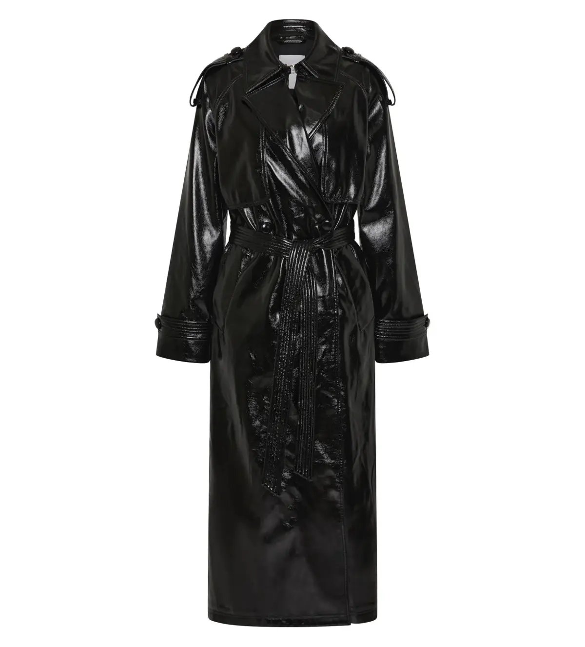Aje Raven Vegan Leather Trench in Black Size S / AU 8 photo 5