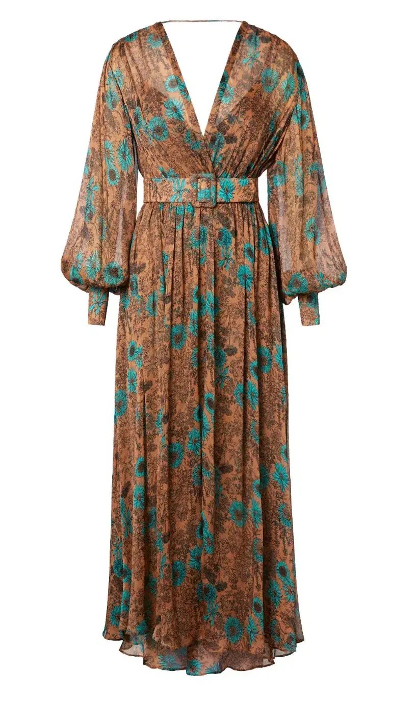 Scanlan Theodore Ggt Floral Print Dress Brown Size M / AU 10 photo 3