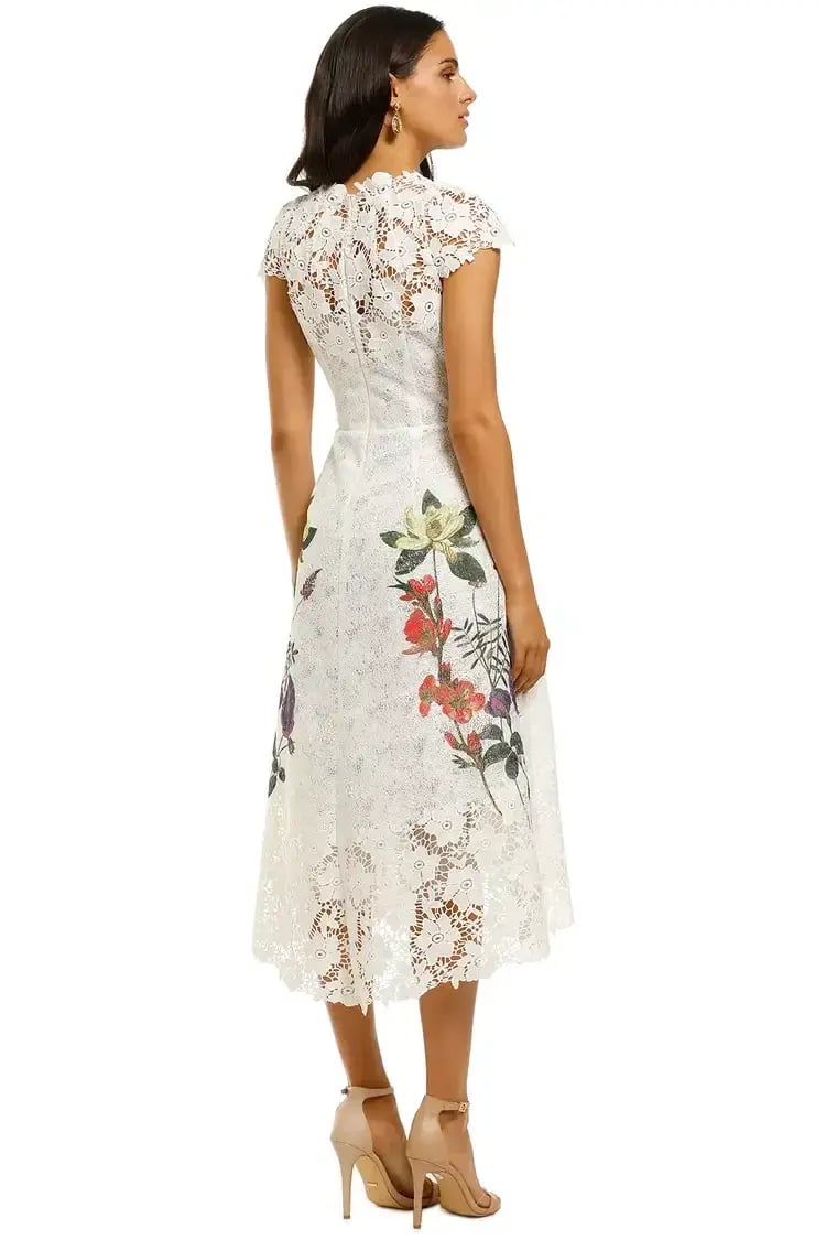 Moss and Spy Fleur Dress  Ivory Print Size 12 photo 3