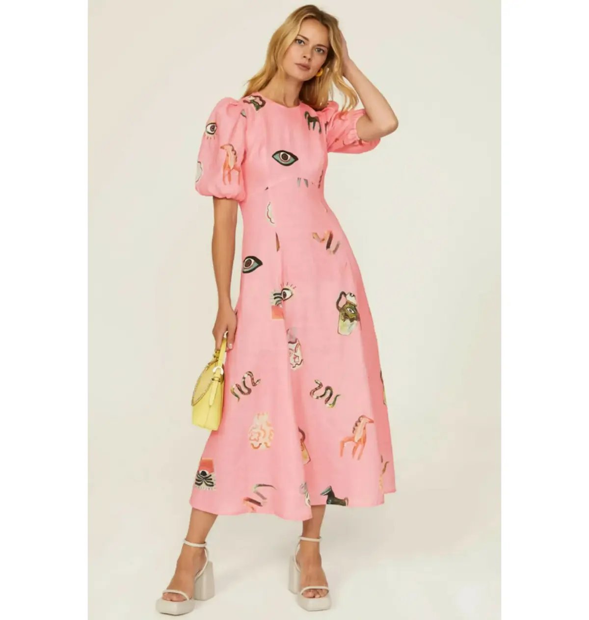 Alemais Cleo Midi Dress Pink Size AU 10 photo 4