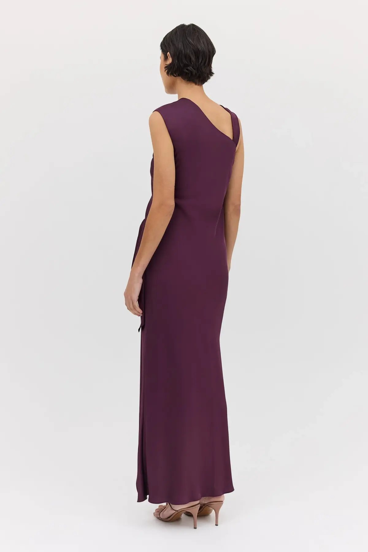 Bianca Spender Aubergine Satin Deviation Gown Size 10 photo 7