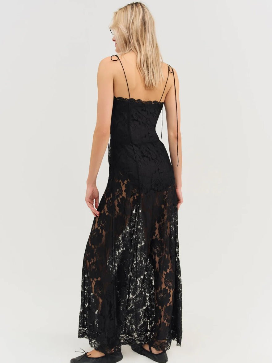 For Love and Lemons Claudia Rose Lace Maxi Dress - Black photo 3