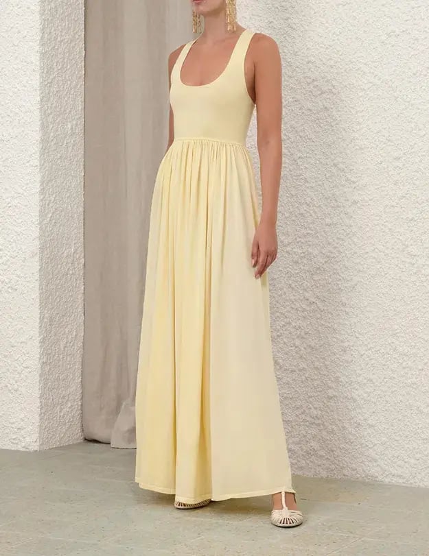 Zimmerman Harmony Metallic Yellow Tank Dress Size AU 8 photo 3