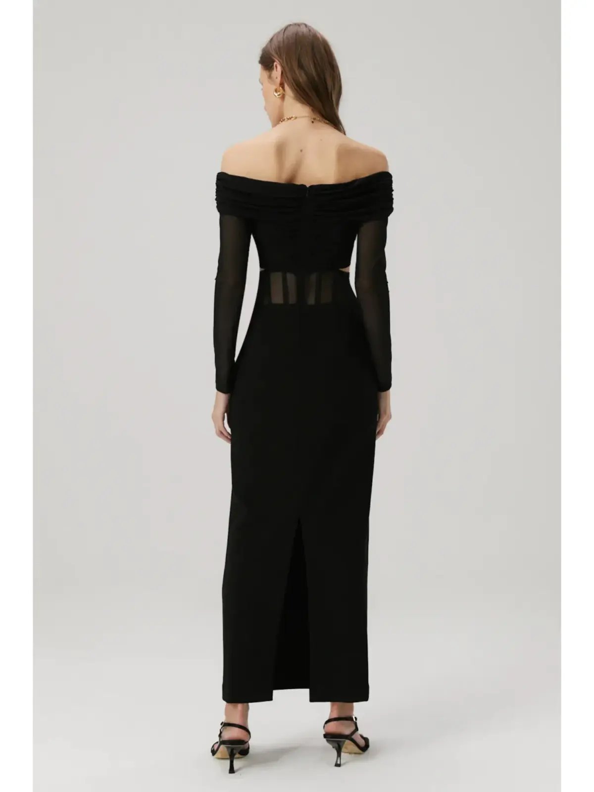 Misha Marceline Bonded Crepe Gown in Black Size S / AU 8 photo 2