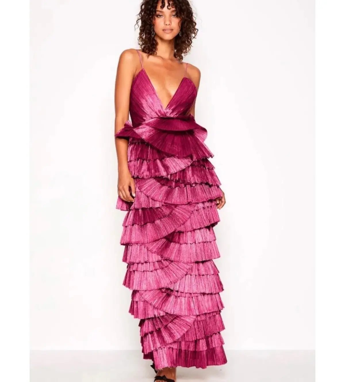 Alice McCall Making Me Blush Tiered Ruffle Gown Pink Size AU 8 photo 2