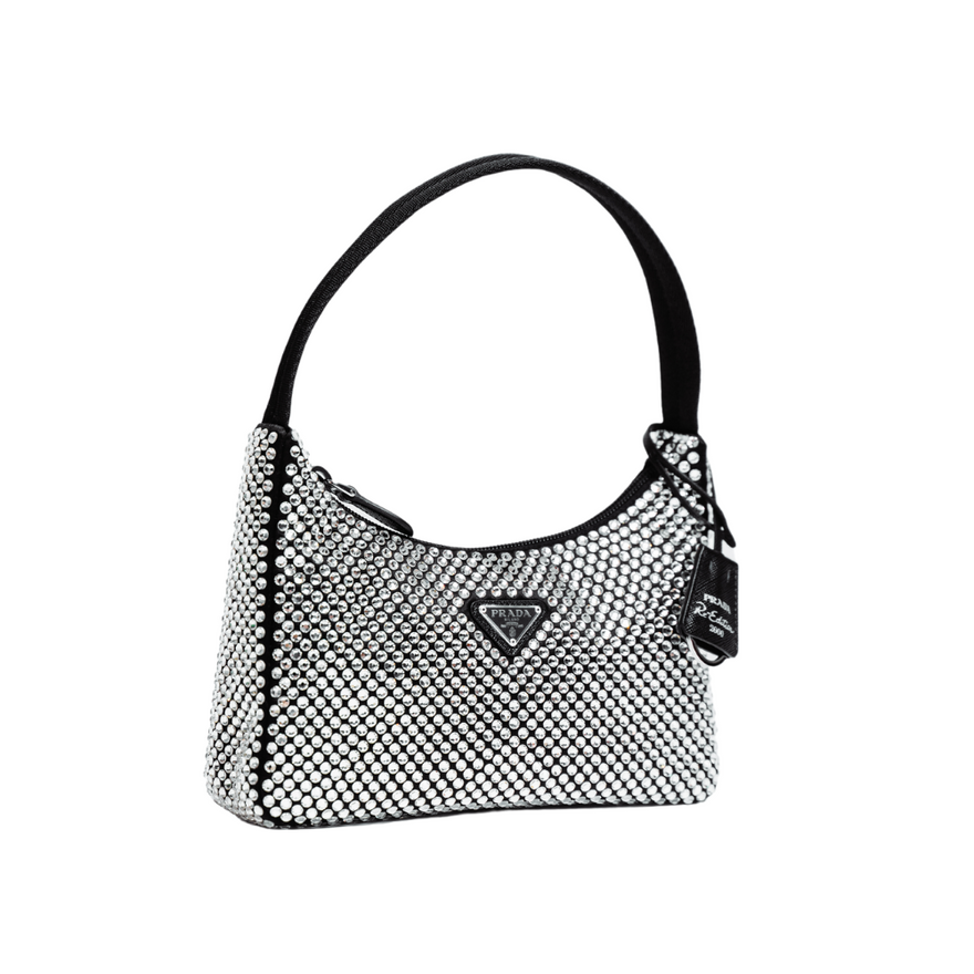 Prada Black Satin Crystal Mini Bag photo 2