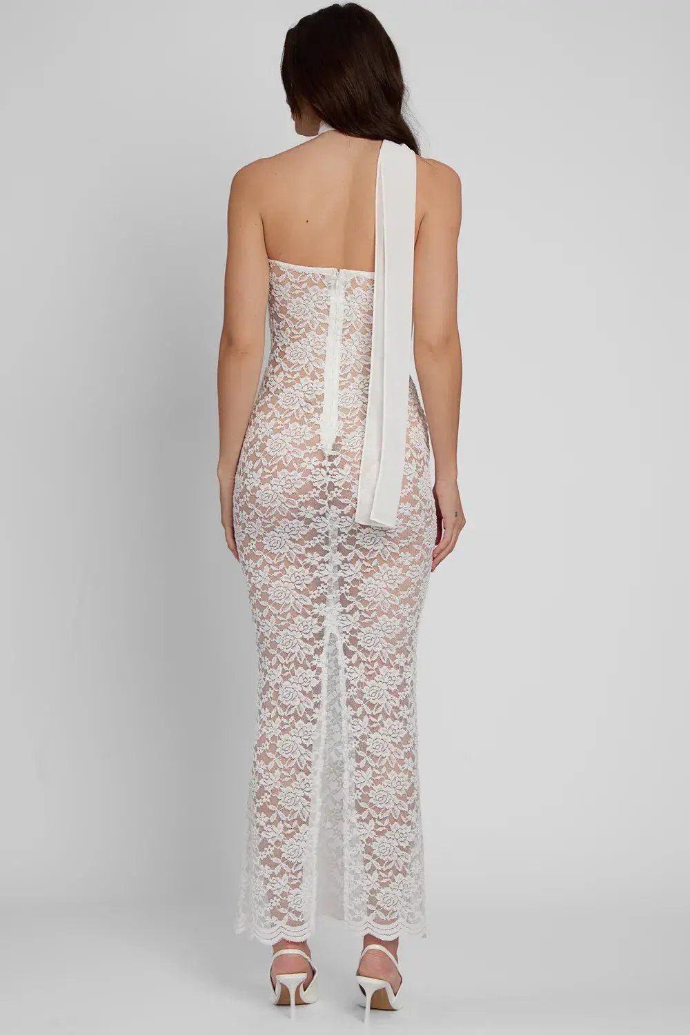 Leau Soleil Scalloped Lace Midi Dress White Size Xs/Au 6 photo 4