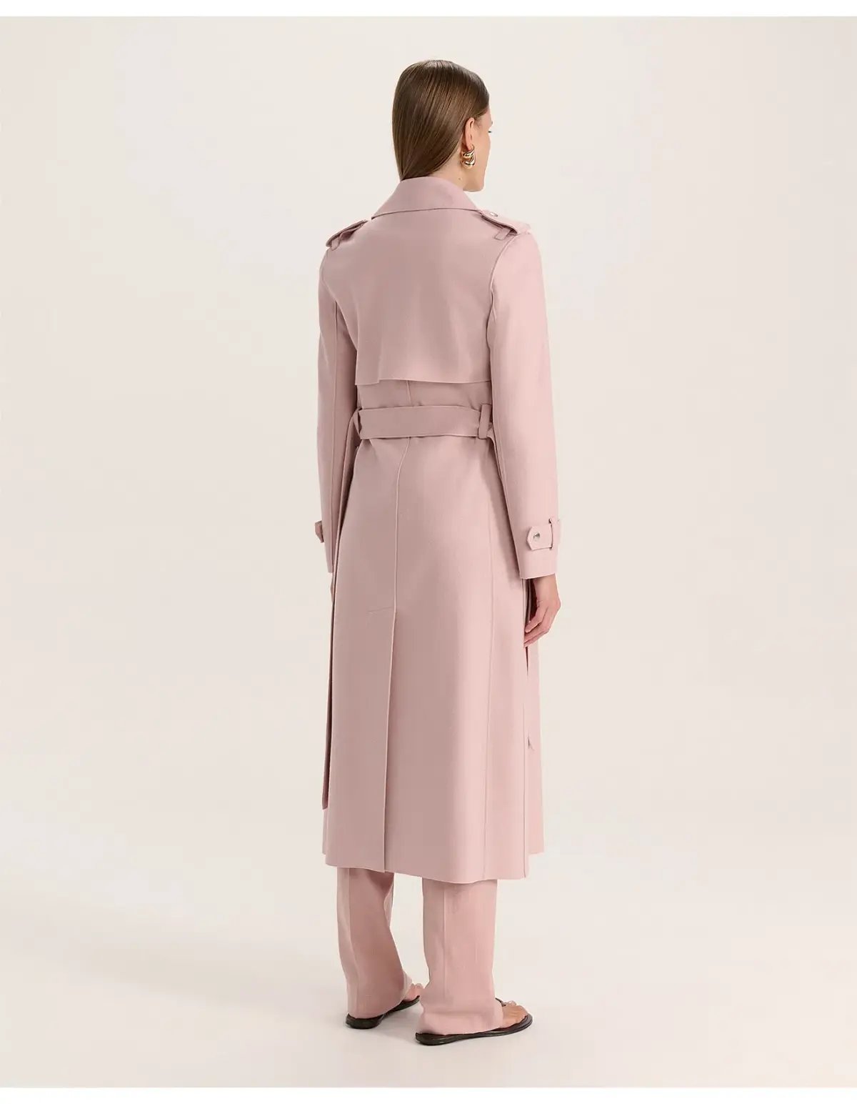 Saba Karla Longline Trench Coat Pink Salt Size AU 6 photo 3