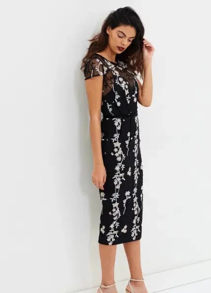 Bronx & Banco Flower Embroidery Midi Dress Size XL/Au 14 photo 2