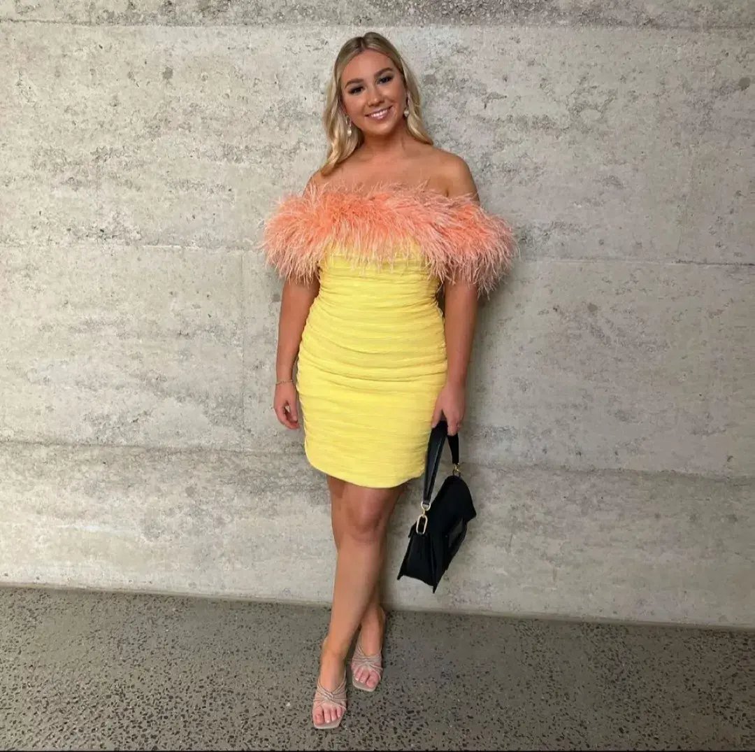 Rachel Gilbert Zion Mini Dress Yellow Size 4/AU14 photo 3