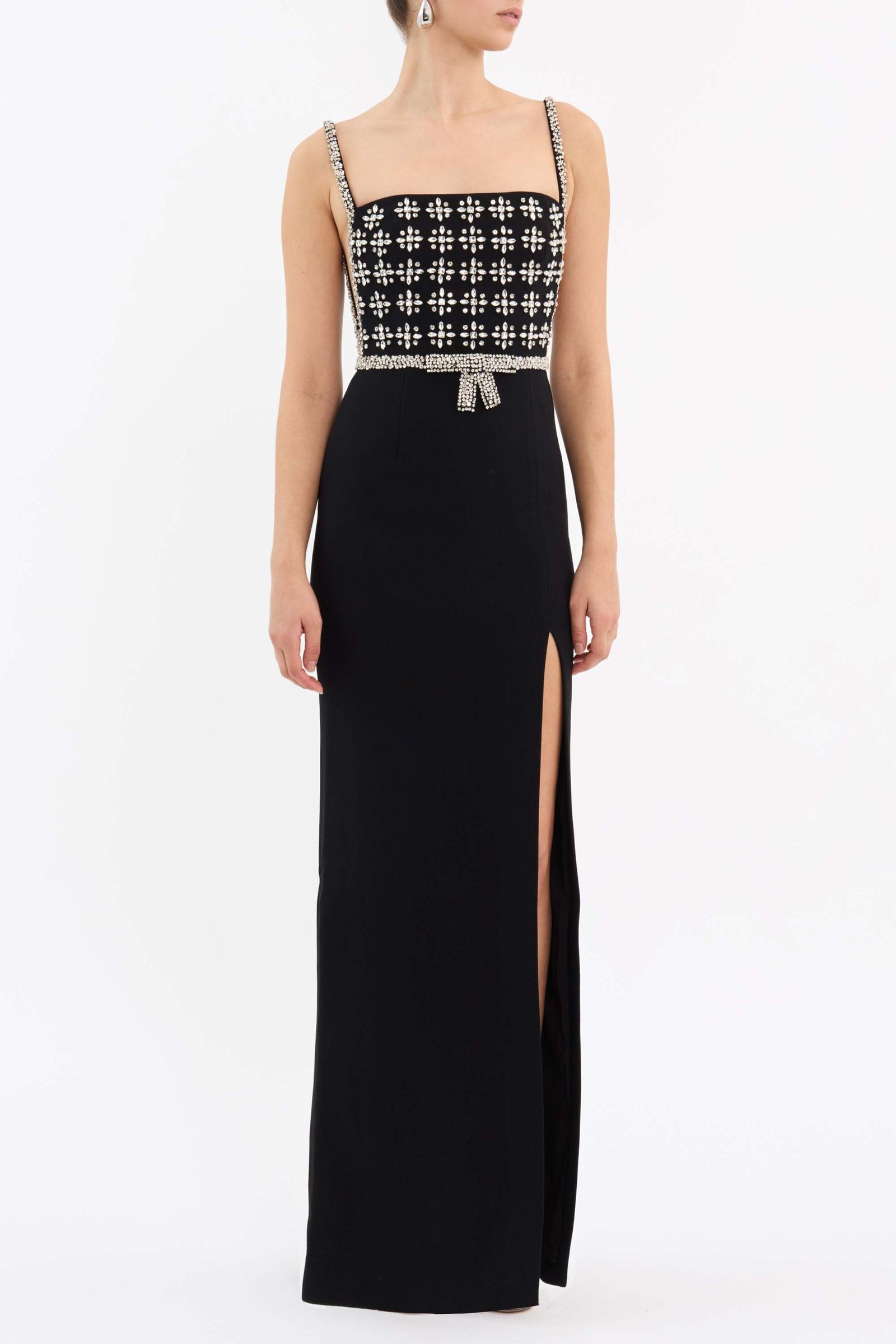 Rina Split Gown in Black photo 8