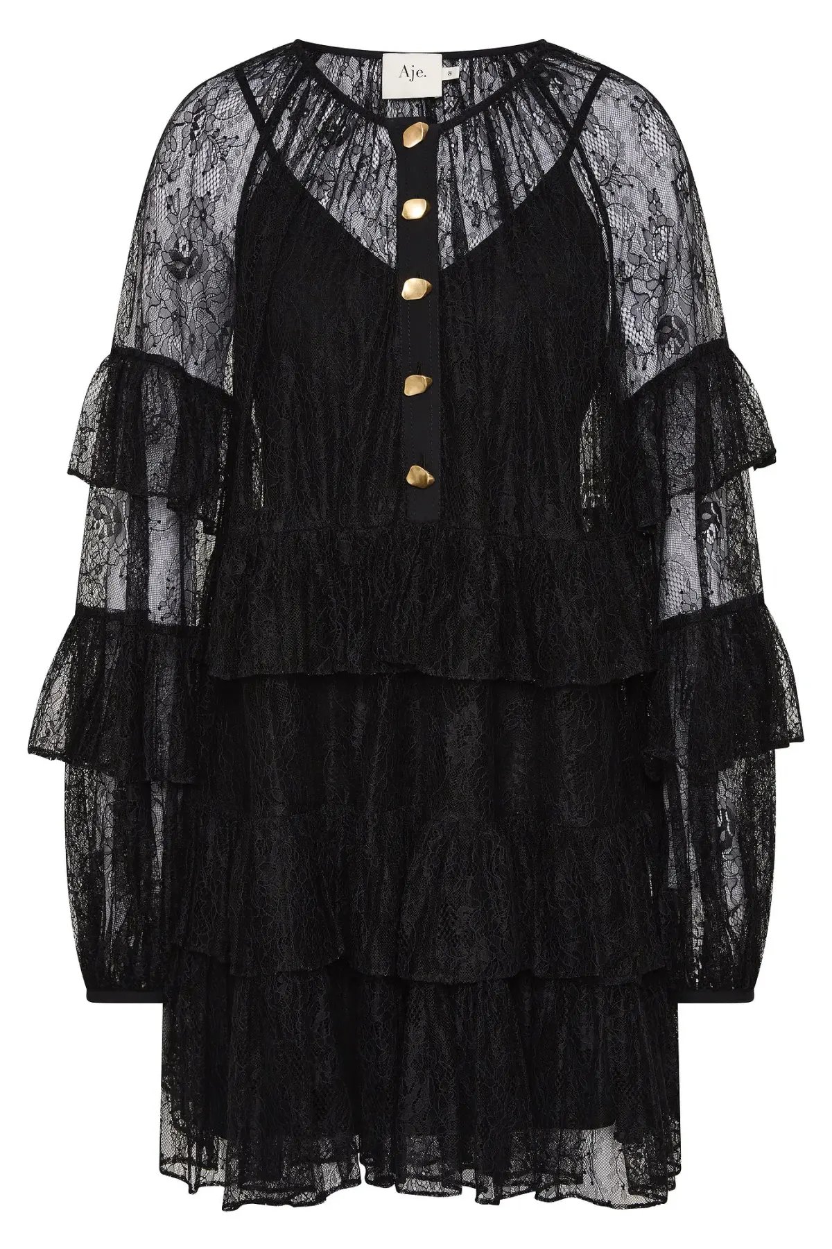 Aje Primrose Mini Dress Black Size 12/L photo 4