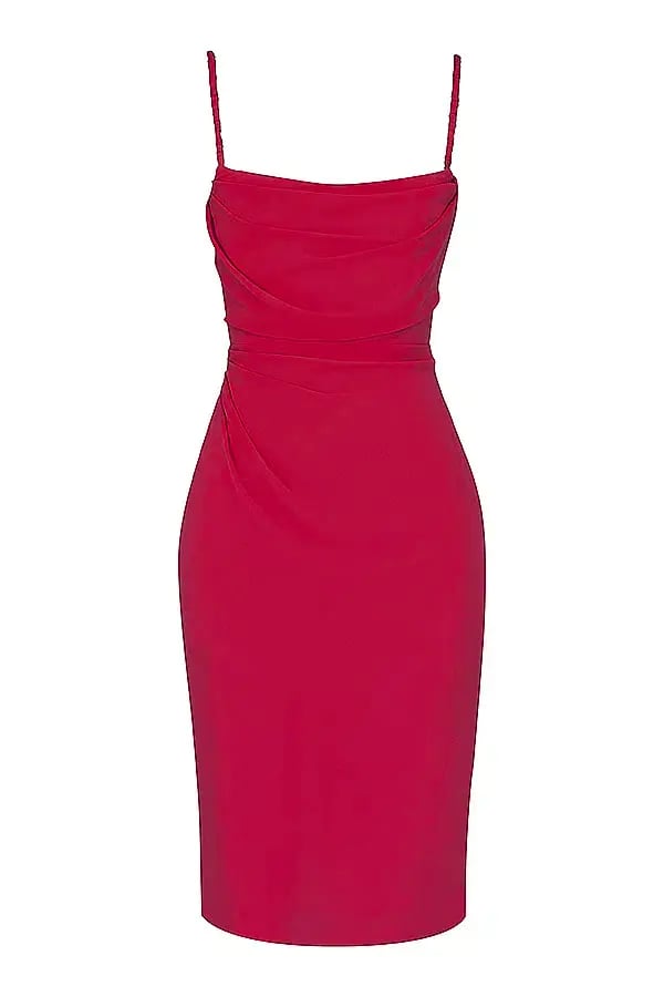House of CB Jamille  Draped Corset Midi Dress Berry Size S/Au 8 photo 6