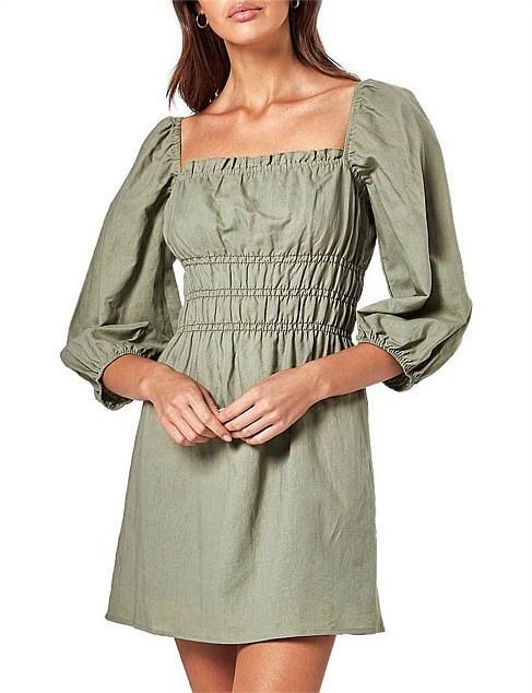 Charlie Holiday Boheme Mini Dress Khaki Size 10 photo 4