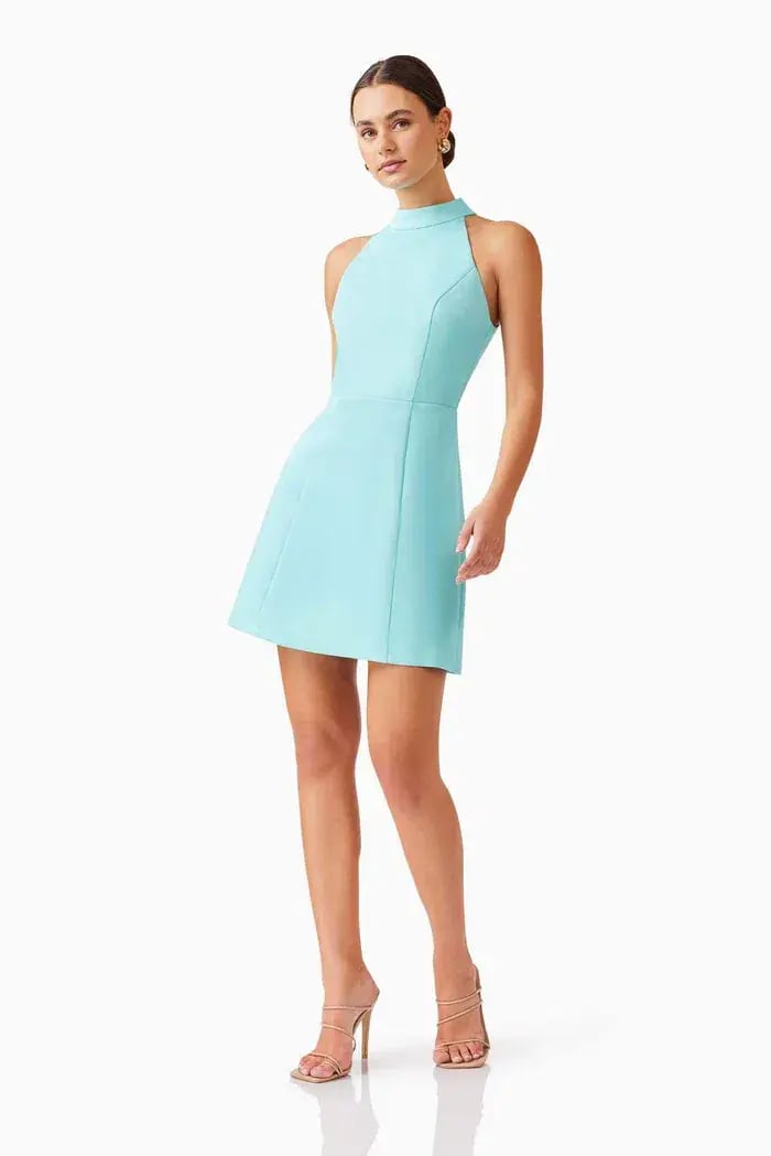 Elliatt Gabi Halter Dress in Blue photo 2