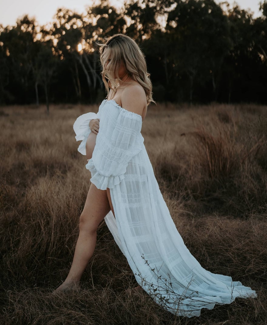 Mama Rentals White Lotus Tulle Maxi Dress photo 3