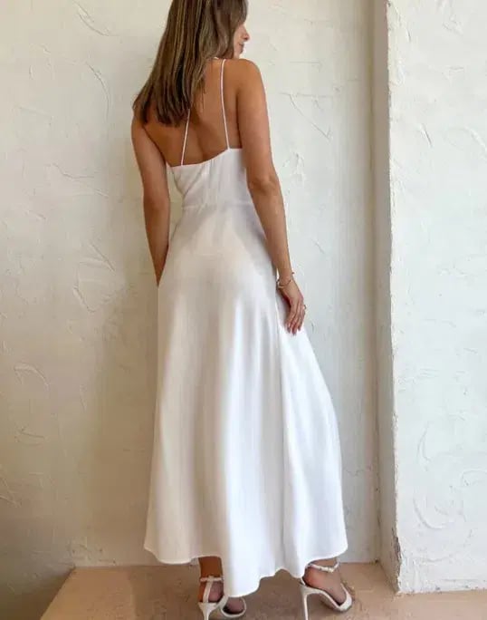 One Fell Swoop Rosa Midi Dress In Runway White Matte Size 6 photo 3
