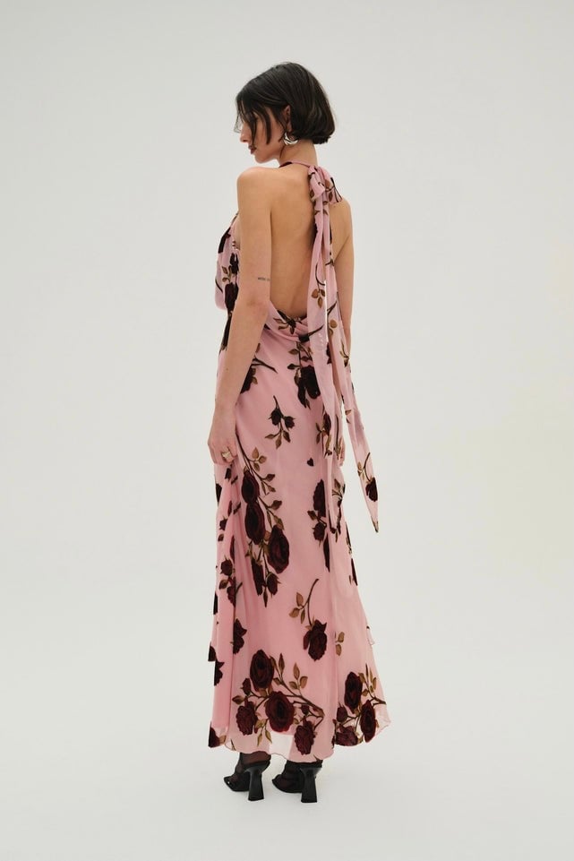 FOR LOVE & LEMONS ROSE VELVET MAXI DRESS - ROSE photo 4